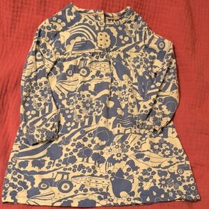 Baby Boden Navy and White Floral Farm Dress